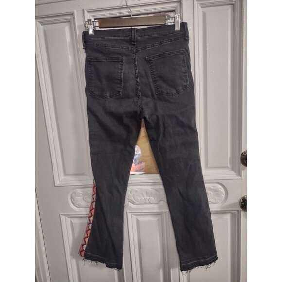 Veronica Beard Womens Carolyn Embroidered 10" Baby Boot Cut Jeans Black Size 28 - Picture 6 of 8